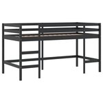 vidaXL Lit mezzanine enfants et rideaux rose 90x200cm bois pin massif