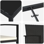 vidaXL Ensemble de jardin 5 pièces Noir Poly Rattan