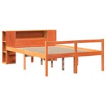 vidaXL Lit bibliothèque sans matelas cire marron 150x200cm bois massif
