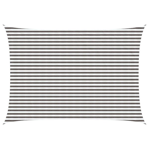 vidaXL Voile d'ombre 3 x 6 m HDPE Rectangulaire Gris clair et blanc