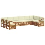 vidaXL Ensemble de canapés d'extérieur 10 pc Naturel et Crème