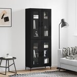 vidaXL Buffet haut Noir 69 5x34x180 cm Bois d'ingénierie