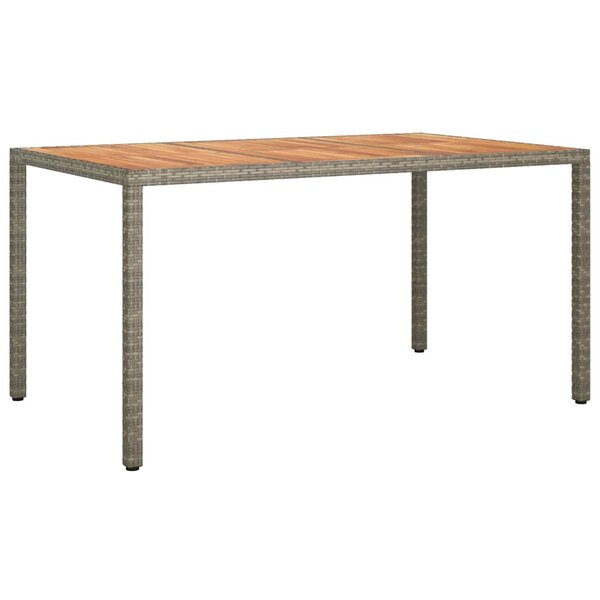 vidaXL Table de jardin pour repas Gris 150 x 90 x 75 cm Poly rotin