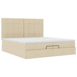 VidaXL Cadre de lit ottoman avec matelas crème 200x200cm tissu