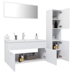vidaXL Ensemble de meubles de salle de bain Blanc Aggloméré
