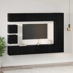 vidaXL Ensemble meuble TV 10 Pièces Chêne noir Bois d'ingénierie