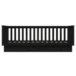 vidaXL Lit de jour Noir 100x200 cm Bois de pin massif