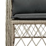 vidaXL Ensemble de bistro 3 Pièces et coussins gris clair résine tressée
