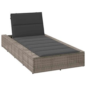 vidaXL Transat avec coussin flottant gris résine tressée