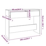 vidaXL Table console noir 100x35x76 5 cm bois d'ingénierie