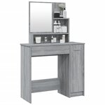 vidaXL Coiffeuse avec miroir Sonoma gris 86 5x35x136 cm