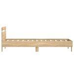 vidaXL Cadre de lit tête de lit et lumières LED chêne sonoma 75x190 cm