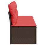 vidaXL Canapé de jardin avec coussins 3 places en résine tressée marron