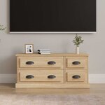 vidaXL Meuble TV chêne sonoma 100x35 5x45 cm bois d'ingénierie