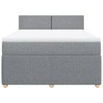 vidaXL Sommier à lattes de lit avec matelas Gris clair 140x200cm Tissu