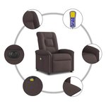 vidaXL Fauteuil de massage inclinable électrique Marron foncé Tissu