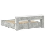 vidaXL Cadre de lit avec rangement Gris béton 200 x 200 cm