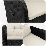 vidaXL Chaise de jardin inclinable Noir et blanc crème