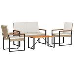 vidaXL Ensemble de meubles d'extérieur 4 pc Beige et blanc crème