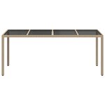 vidaXL Table de Jardin Beige 190 x 90 x 75 cm polyrotin