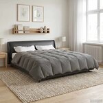 vidaXL Duvet complet toute l'année Gris clair 200 x 200 cm Microfibre