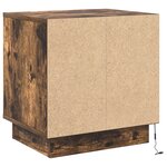 vidaXL Armoires de chevet avec lumières LED 2 Pièces Chêne fumé 44x34 5x45 cm