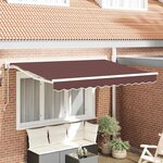 vidaXL Auvent Rétractable Marron 350 x 200 cm Polyester et métal
