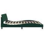 vidaXL Cadre de lit Dover vert foncé 200x200 cm velours