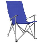 vidaXL Chaises de camping pliables 2 Pièces Bleu