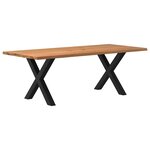 vidaXL Table à manger et bord naturel bois massif chêne rectangulaire