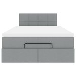 vidaXL Lit ottoman avec matelas gris clair 120x200 cm tissu