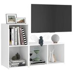 vidaXL Meubles TV 2 Pièces Blanc 72x35x36 5 cm Bois d'ingénierie