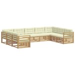 vidaXL Ensemble de canapés d'extérieur 9 Pièces Blanc et crème