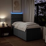 vidaXL Sommier à lattes de lit et matelas Gris foncé 90x190 cm Tissu
