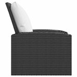 vidaXL Fauteuil inclinable de jardin avec coussins noir résine tressée