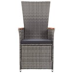 vidaXL Ensemble de salle à manger de jardin avec coussins 7 Pièces Gris