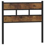 vidaXL Tête de lit chêne fumé 90 cm fer et bois d'ingénierie