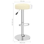 vidaXL Tabourets de bar lot de 2 crème tissu