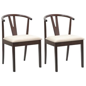vidaXL Chaise de salle à manger 2 pc Bois de Caoutchouc Massif