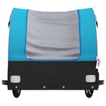 vidaXL Remorque de vélo noir et bleu 30 kg fer