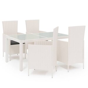 vidaXL Ensemble à manger d'extérieur 5Pièces avec coussins Résine tressée