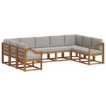 vidaXL Ensemble de canapés d'extérieur 9 Pièces Gris Naturel et Clair
