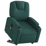vidaXL Fauteuil inclinable de massage électrique Vert foncé Tissu