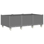 vidaXL Jardinière à roulettes gris clair 150x80x54 cm PP