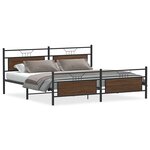 vidaXL Cadre de lit en métal sans matelas chêne marron 200x200 cm