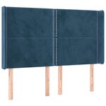 vidaXL Sommier à lattes de lit matelas et LED Bleu foncé 140x190 cm