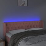 vidaXL Tête de lit à LED Rose 163x16x78/88 cm Velours