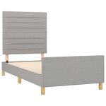 vidaXL Cadre de lit avec tête de lit Gris clair 90x200 cm Tissu