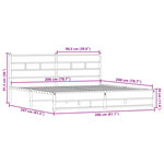 vidaXL Cadre de lit en métal sans matelas chêne fumé 200x200 cm