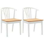 vidaXL Chaise de salle à manger 2 pc Bois de caoutchouc massif